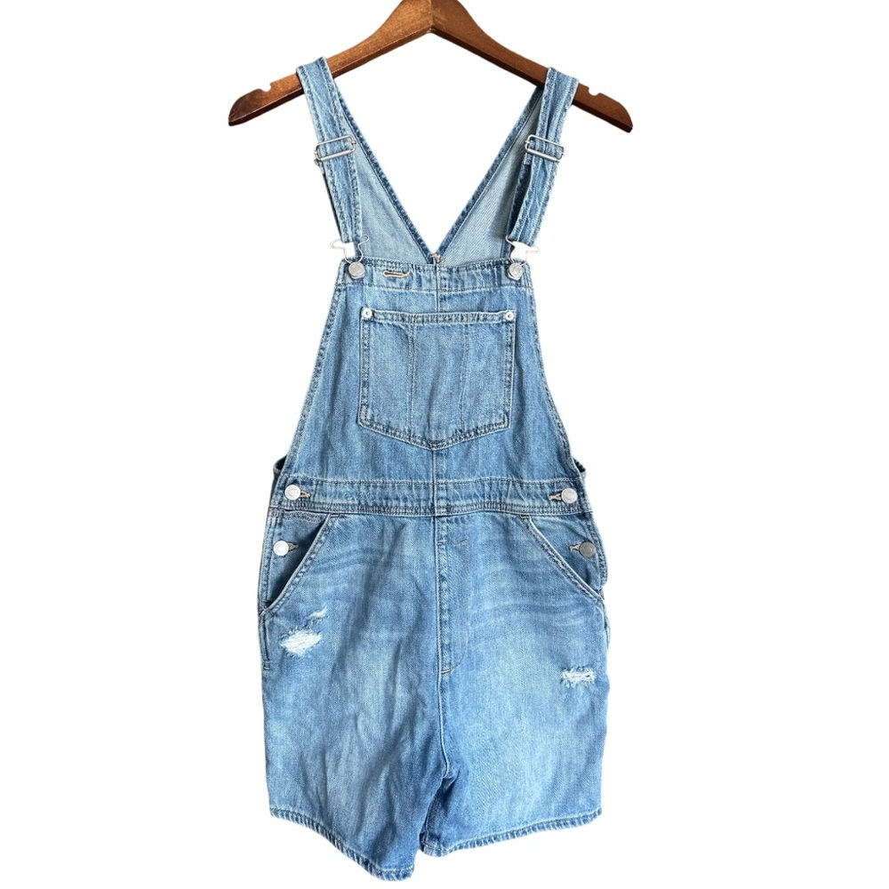 Gap Denim Overall Shorts with Distressed Details